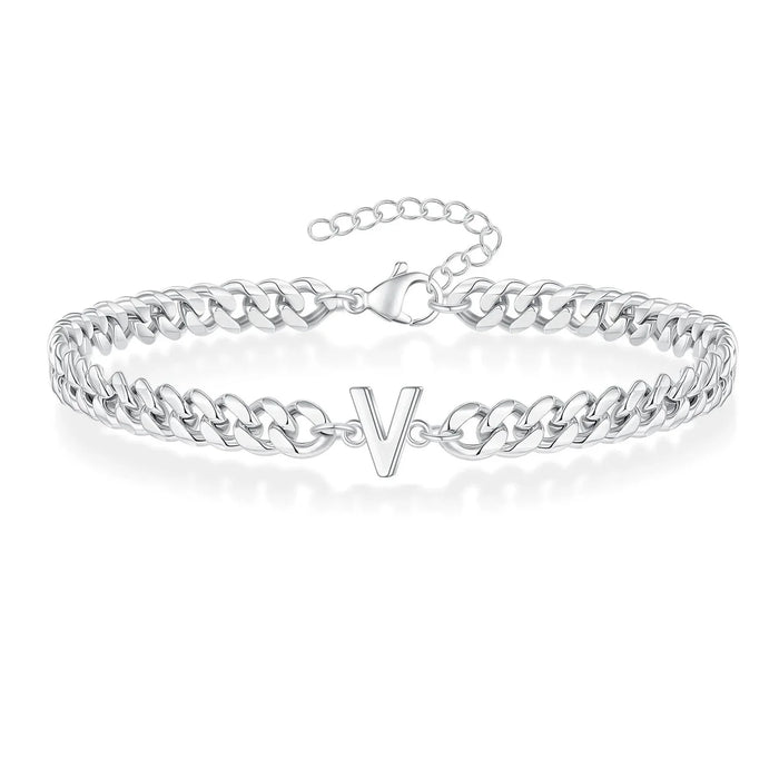 Bea Couples Letter Initial Cuban Bracelet