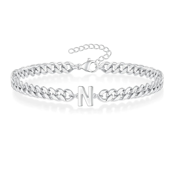 Bea Couples Letter Initial Cuban Bracelet