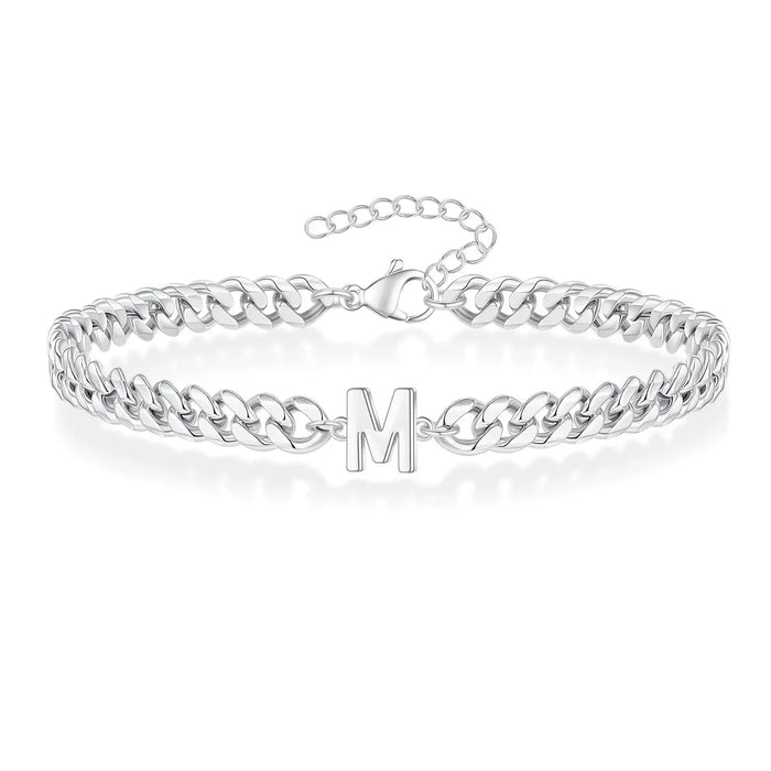 Bea Couples Letter Initial Cuban Bracelet