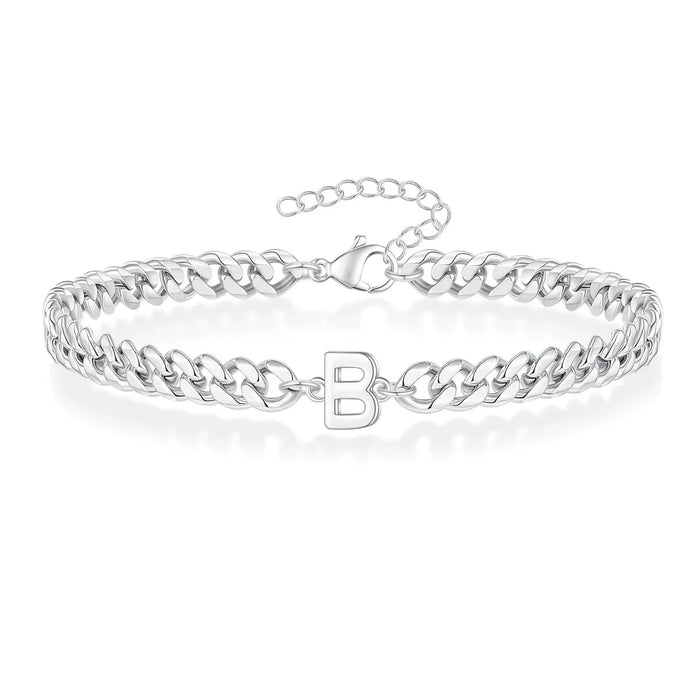 Bea Couples Letter Initial Cuban Bracelet