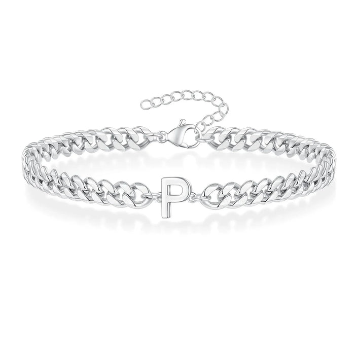 Bea Couples Letter Initial Cuban Bracelet