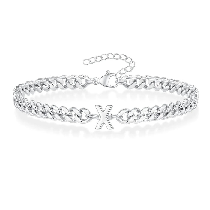 Bea Couples Letter Initial Cuban Bracelet