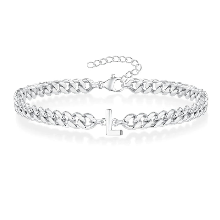 Bea Couples Letter Initial Cuban Bracelet