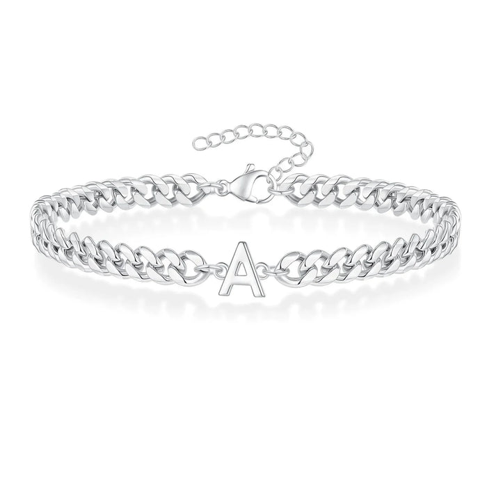 Bea Couples Letter Initial Cuban Bracelet