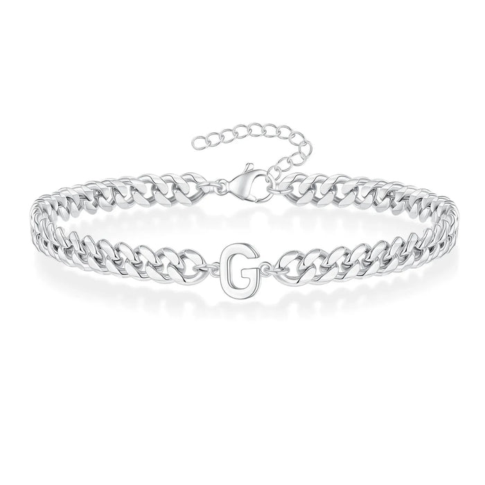 Bea Couples Letter Initial Cuban Bracelet