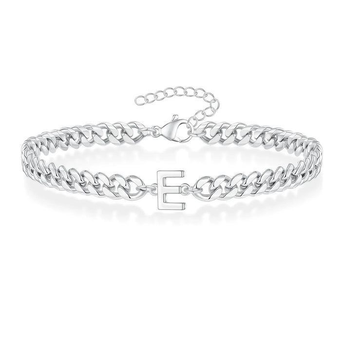 Bea Couples Letter Initial Cuban Bracelet