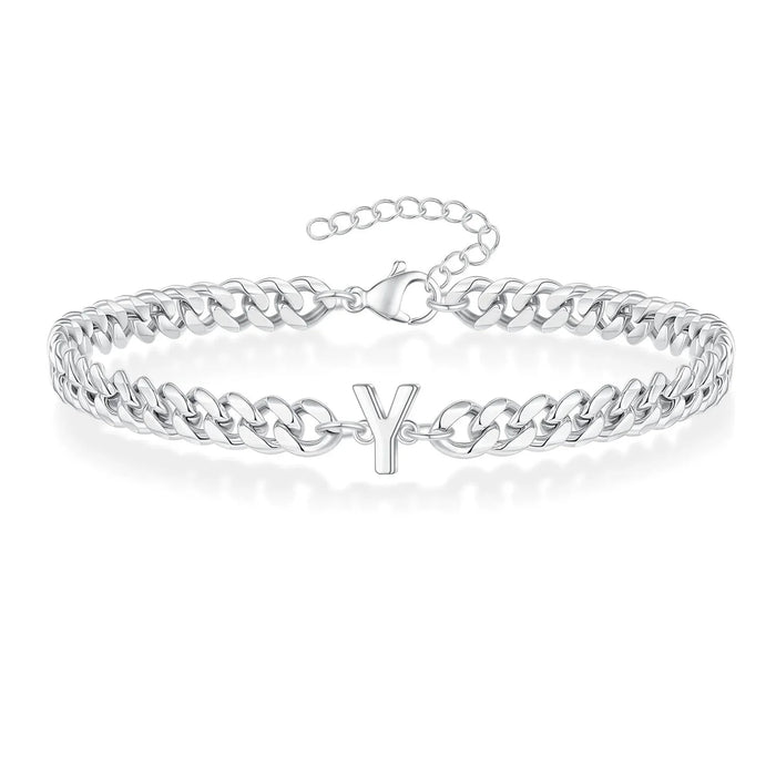 Bea Couples Letter Initial Cuban Bracelet