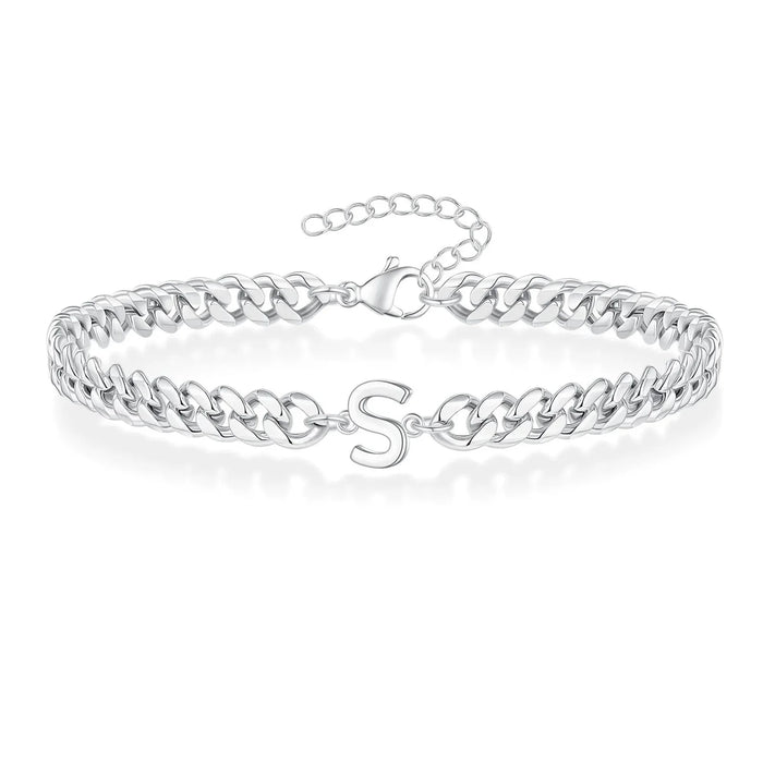Bea Couples Letter Initial Cuban Bracelet