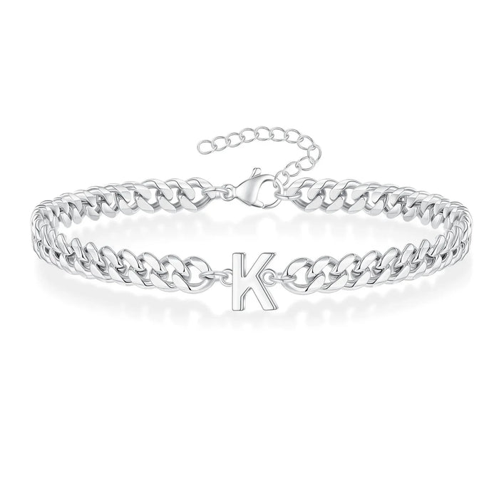 Bea Couples Letter Initial Cuban Bracelet