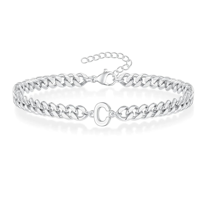 Bea Couples Letter Initial Cuban Bracelet