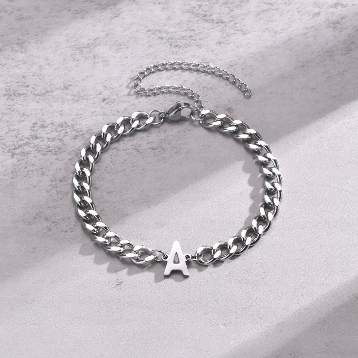Bea Couples Letter Initial Cuban Bracelet