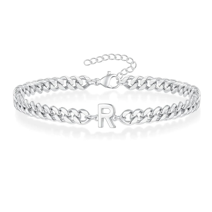 Bea Couples Letter Initial Cuban Bracelet