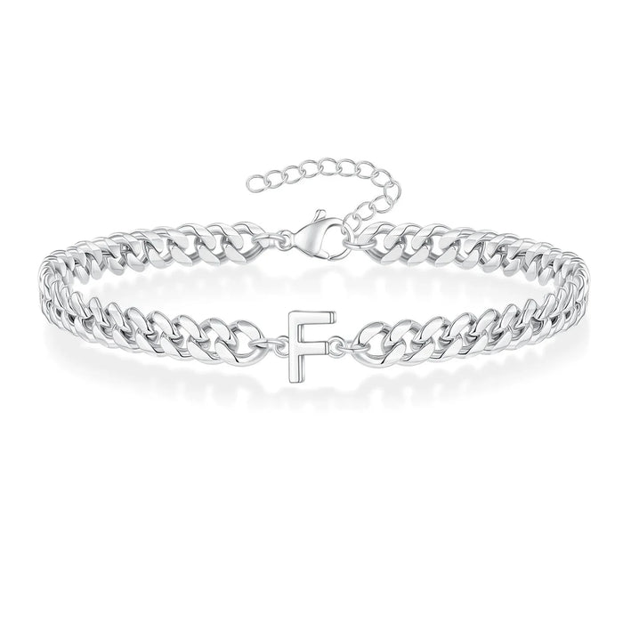 Bea Couples Letter Initial Cuban Bracelet