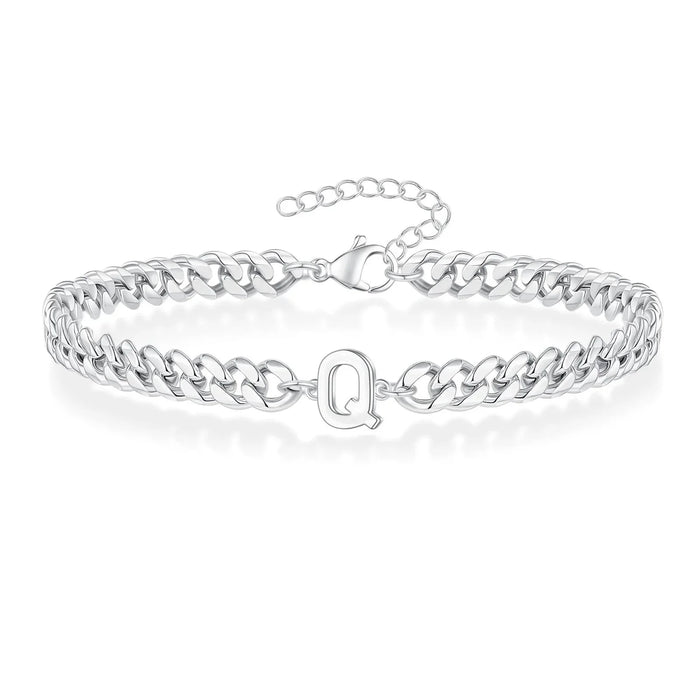 Bea Couples Letter Initial Cuban Bracelet