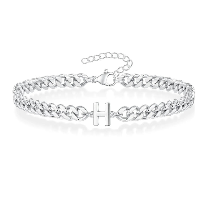 Bea Couples Letter Initial Cuban Bracelet