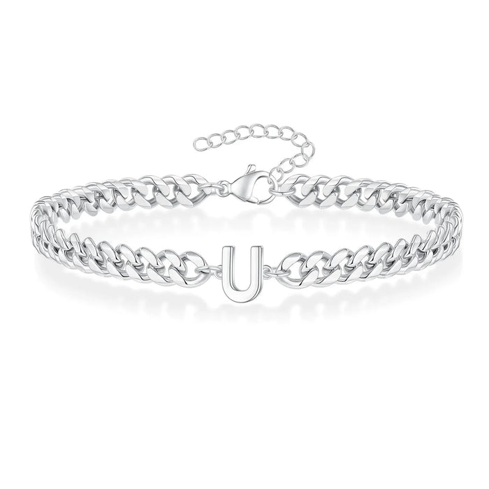 Bea Couples Letter Initial Cuban Bracelet