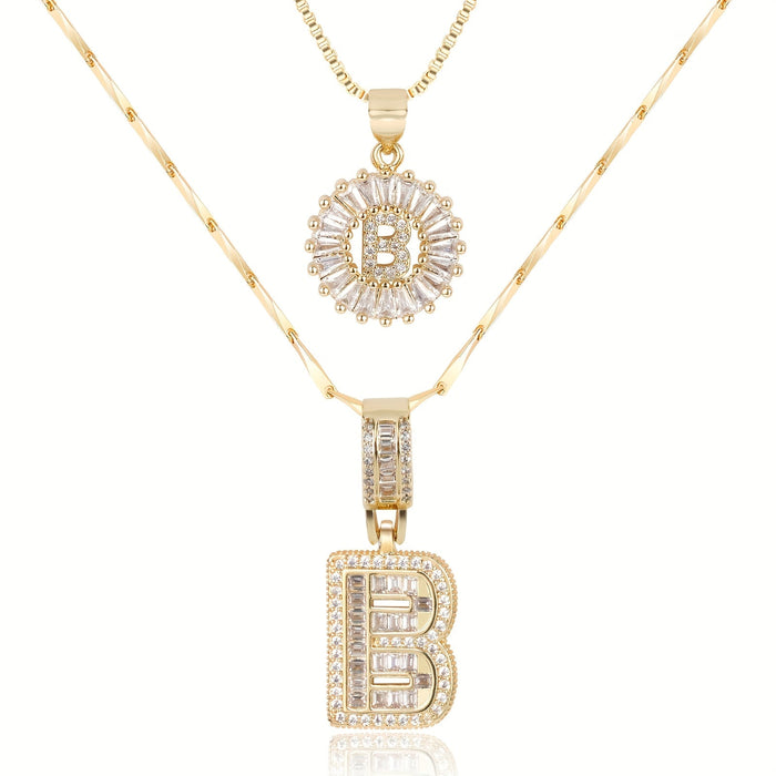 Olivia 14k Diamond Letter Initial Necklaces