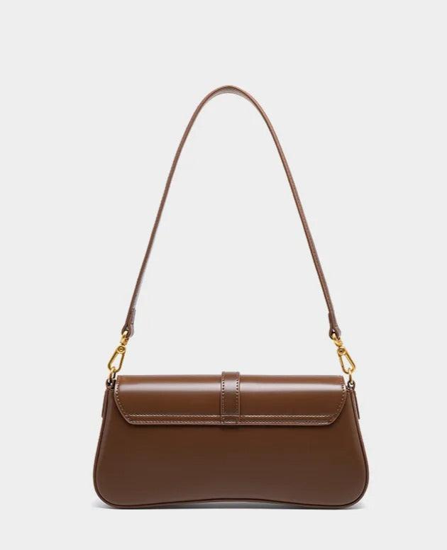 Zenith | Leather Baguette Bag with Detachable Strap-Crossbody Bag-Urban Devyne-Urban Devyne