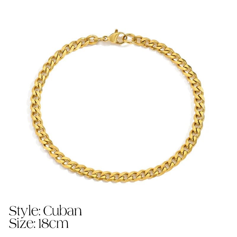 Iona Dainty Cuban Figaro Chain Letter Initial Bracelet