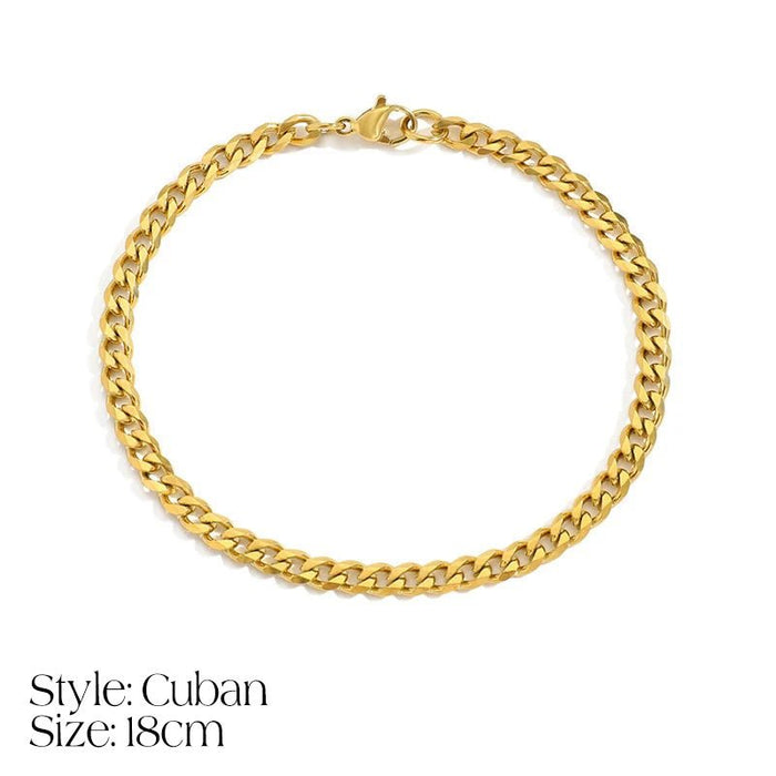 Iona Dainty Cuban Figaro Chain Letter Initial Bracelet