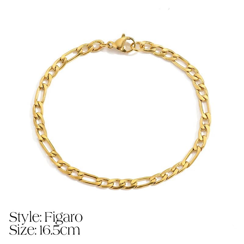 Iona Dainty Cuban Figaro Chain Letter Initial Bracelet