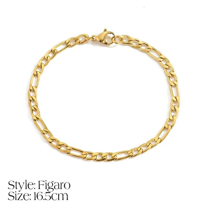 Iona Dainty Cuban Figaro Chain Letter Initial Bracelet
