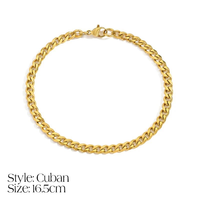 Iona Dainty Cuban Figaro Chain Letter Initial Bracelet