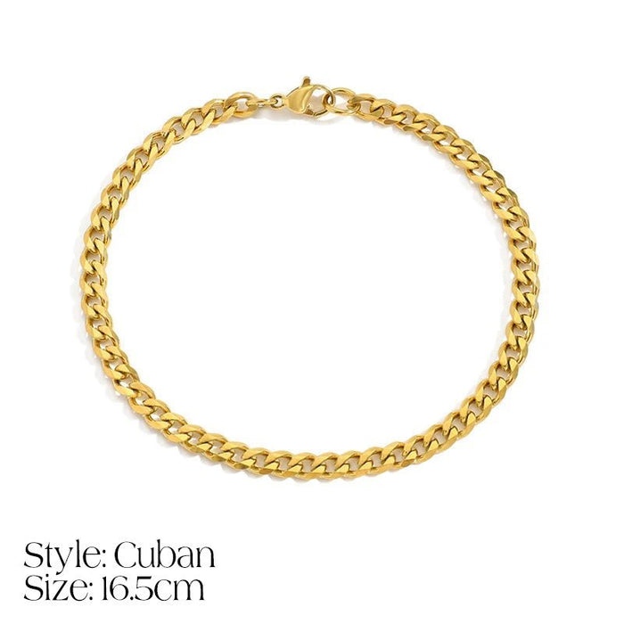 Iona Dainty Cuban Figaro Chain Letter Initial Bracelet