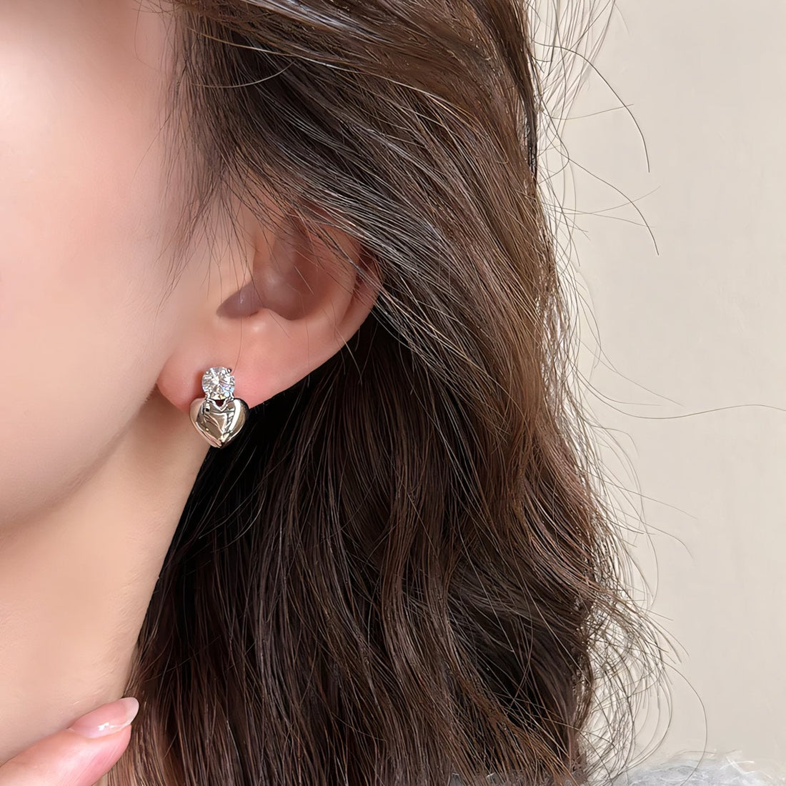Marlow Diamond Heart Stud Earrings