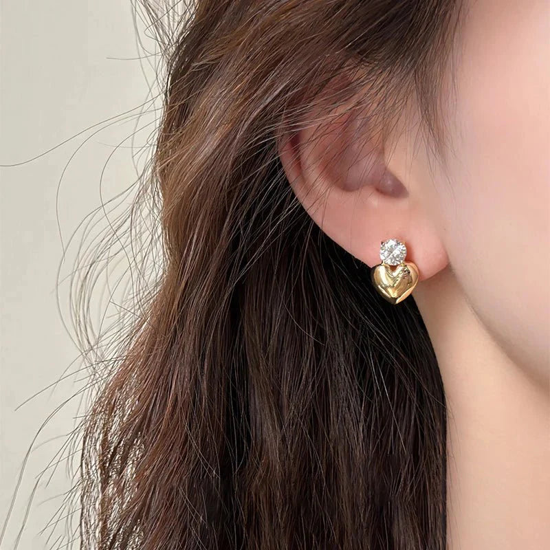 Marlow Diamond Heart Stud Earrings