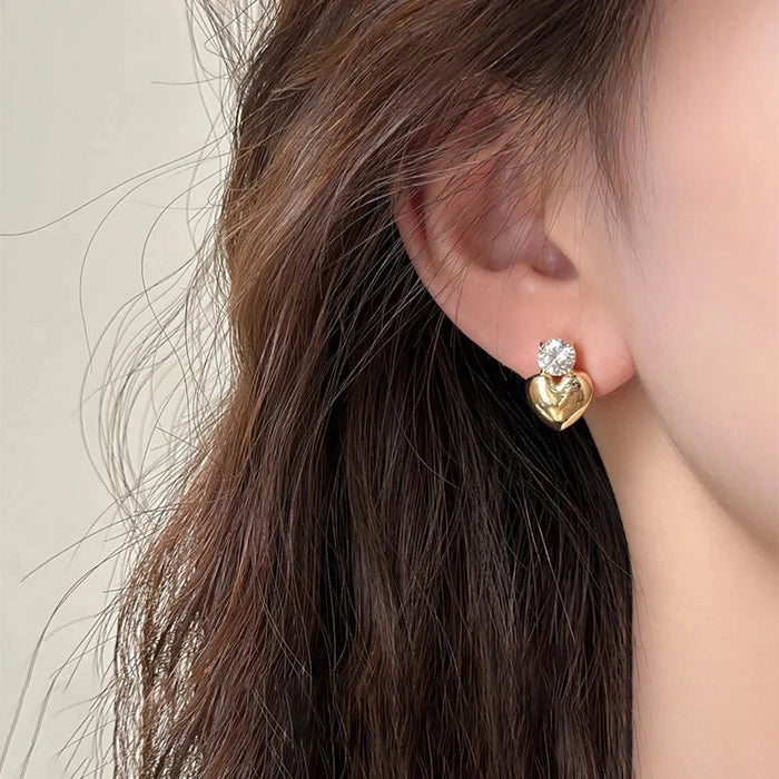 Marlow Diamond Heart Stud Earrings