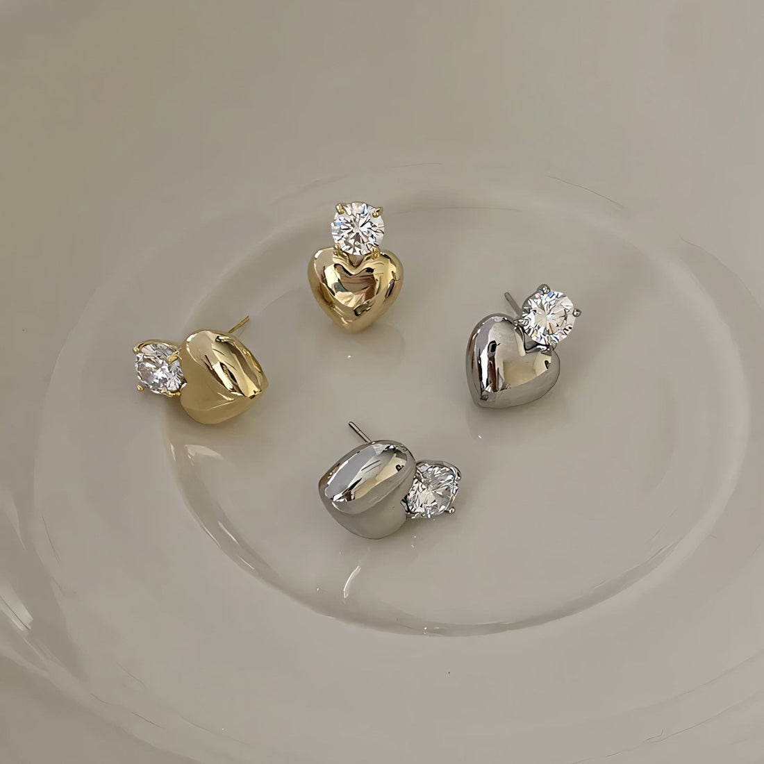 Marlow Diamond Heart Stud Earrings