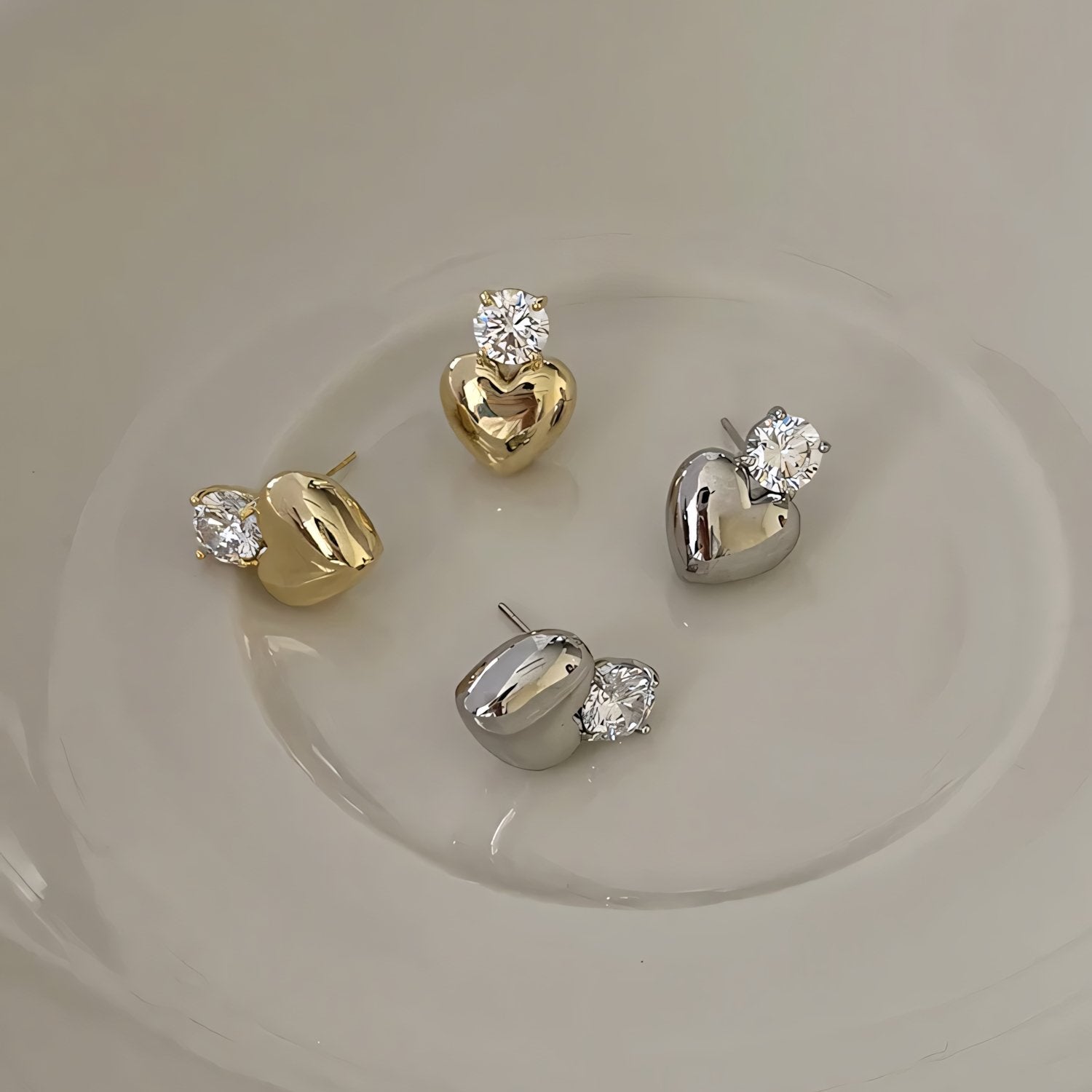 Marlow Diamond Heart Stud Earrings