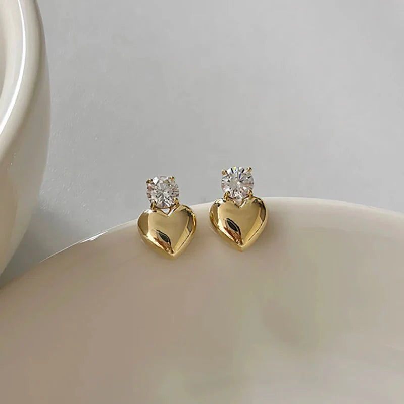 Marlow Diamond Heart Stud Earrings