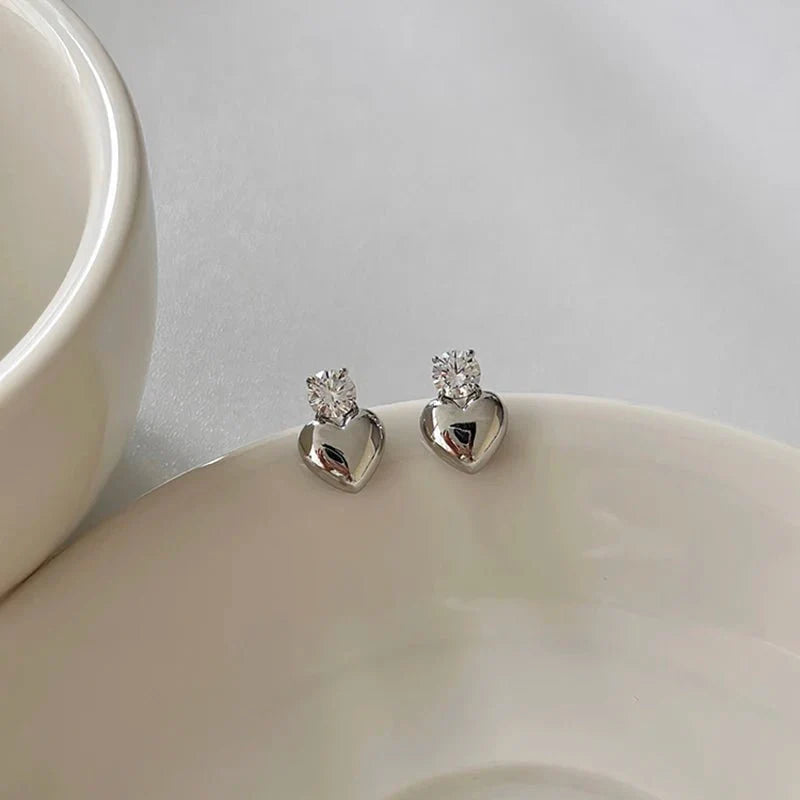 Marlow Diamond Heart Stud Earrings