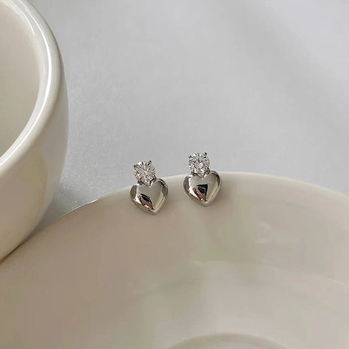 Marlow Diamond Heart Stud Earrings