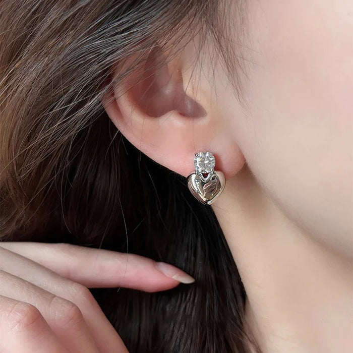 Marlow Diamond Heart Stud Earrings