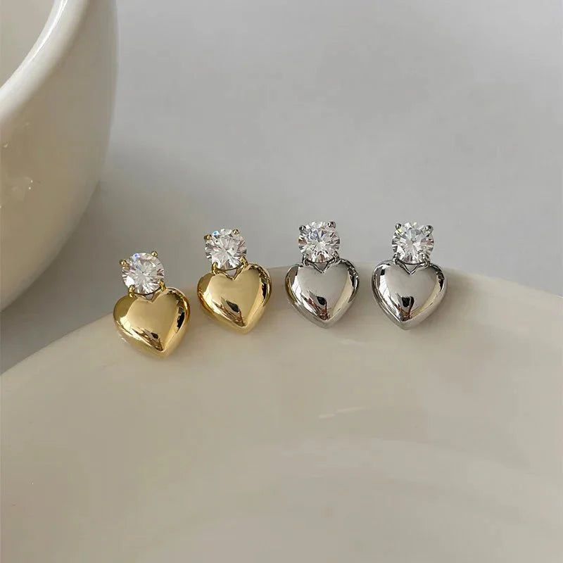 Marlow Diamond Heart Stud Earrings