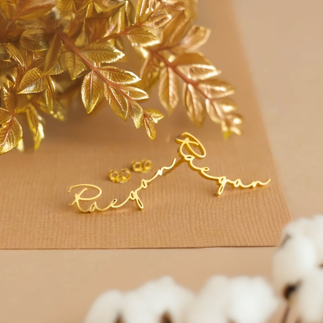Brenda 18k Dainty Personalized Name Earrings