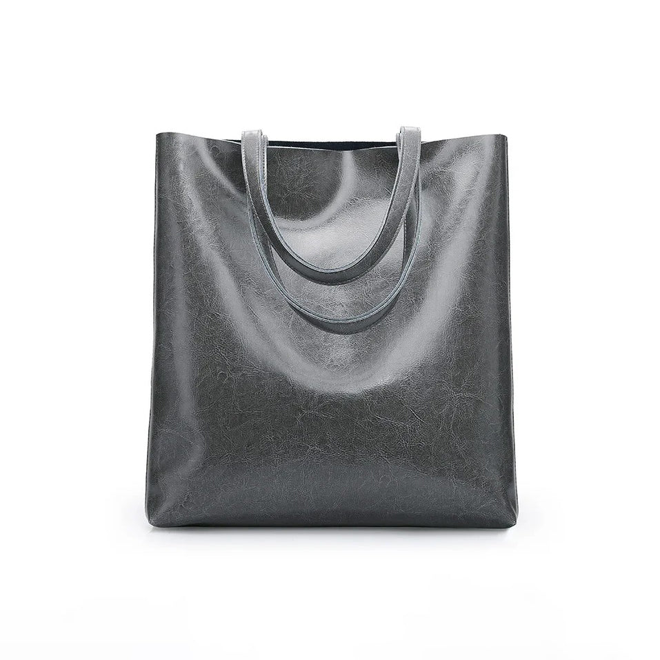 Annabelle | Leather Tote Bag-Shoulder Bag-Urban Devyne-Dark Grey-Urban Devyne