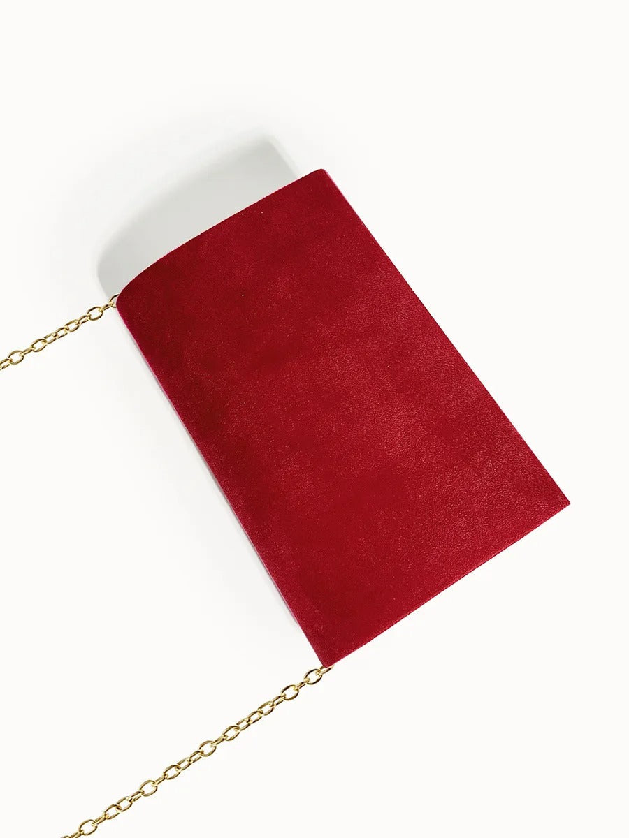 Winnie Suede Velvet Envelope Clutch