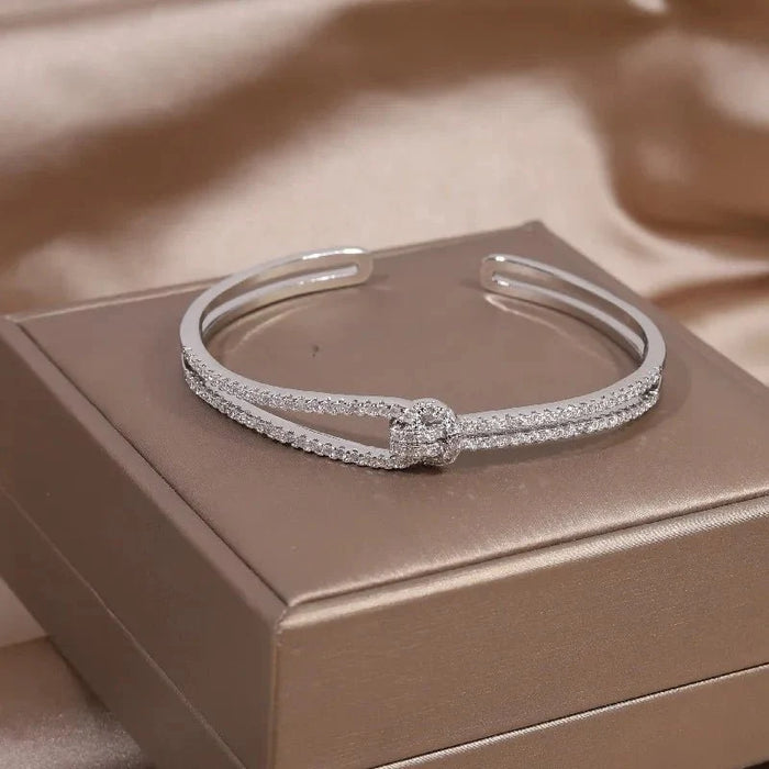 Sandra Diamond Knot Cuff Bracelet