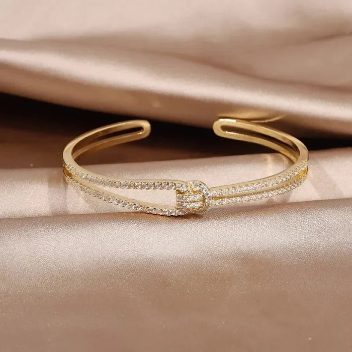 Sandra Diamond Knot Cuff Bracelet