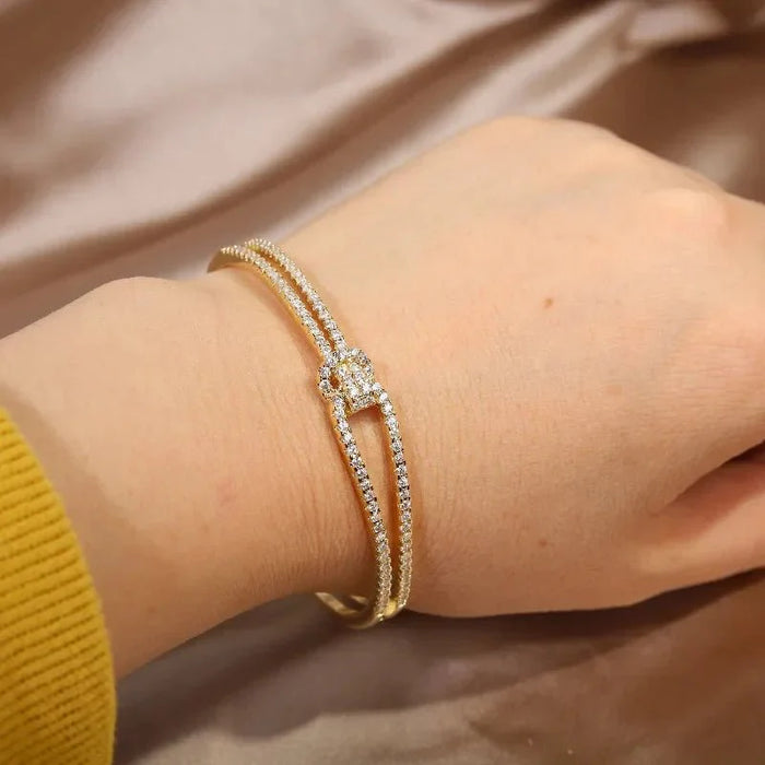 Sandra Diamond Knot Cuff Bracelet