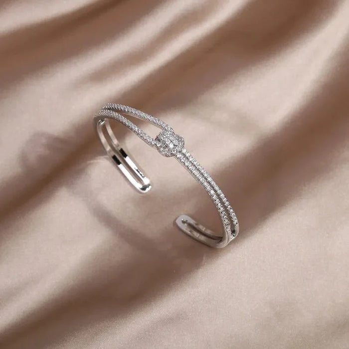 Sandra Diamond Knot Cuff Bracelet