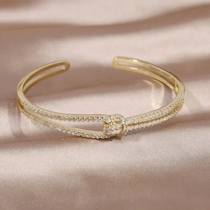 Sandra Diamond Knot Cuff Bracelet