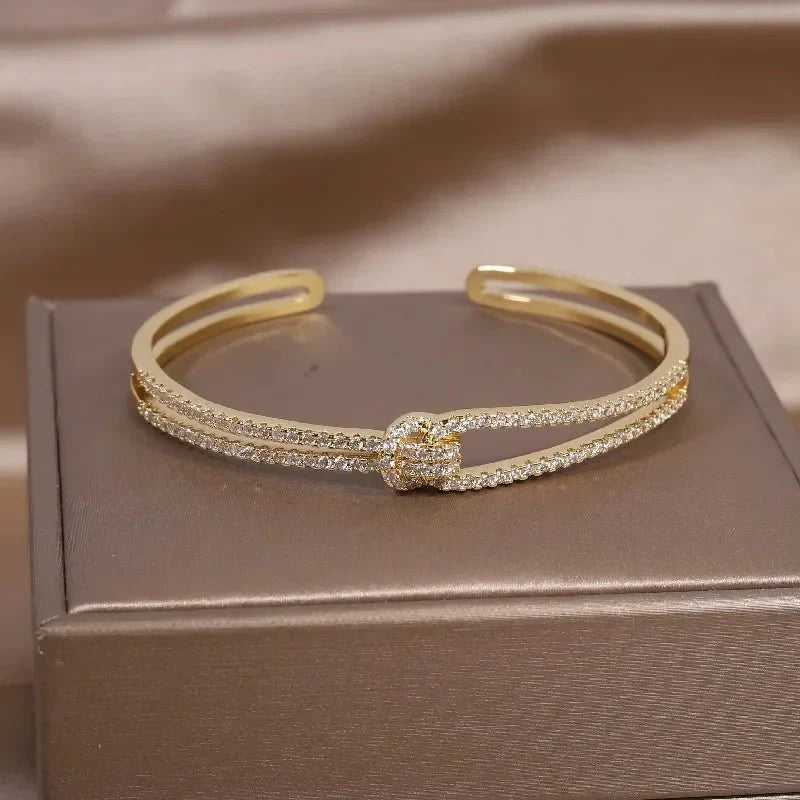 Sandra Diamond Knot Cuff Bracelet