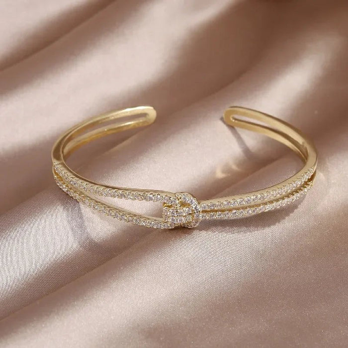 Sandra Diamond Knot Cuff Bracelet