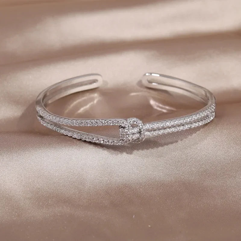 Sandra Diamond Knot Cuff Bracelet