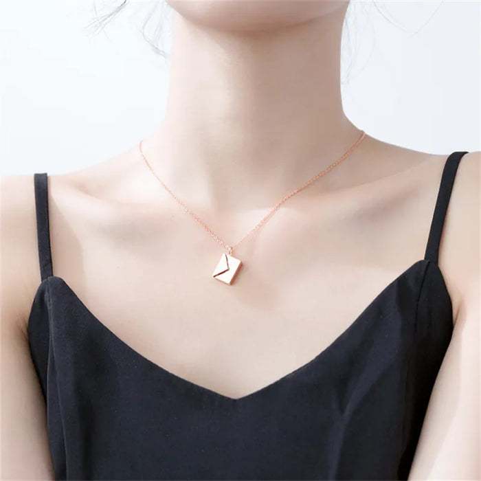 Love Envelope Necklace - With Real Rose Bear Giftbox